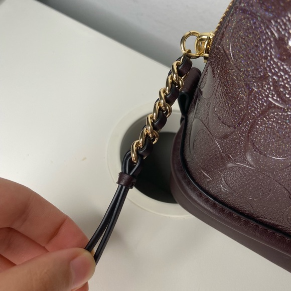 Coach purple with sparkle handbag includes attachment for cross body style - Picture 12 of 17